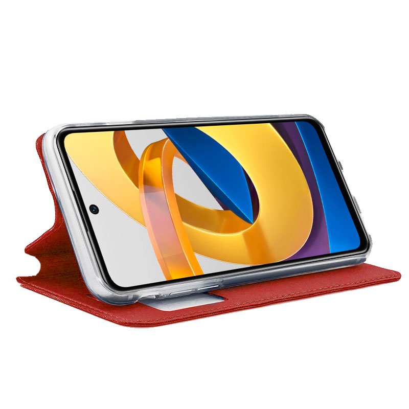 Funda COOL Flip Cover para Xiaomi Poco M4 Pro 5G / Redmi Note 11S 5G Liso Rojo
