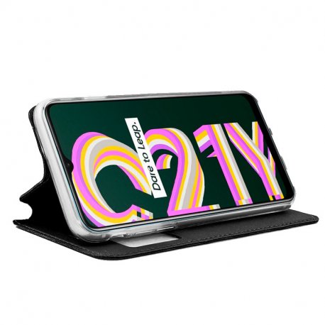 Funda COOL Flip Cover para Realme C21Y Liso Negro