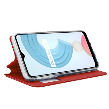 COOL Flip Cover Case per Realme C21 Plain Red
