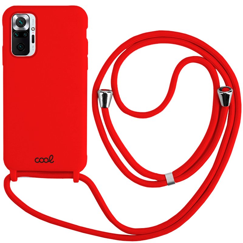 Carcasa COOL para Xiaomi Redmi Note 10 / Note 10s / Poco M5s Cordón Liso Rojo
