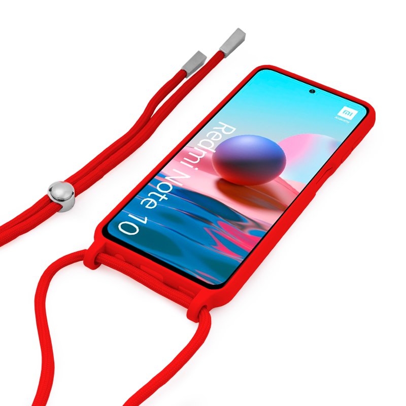Carcasa COOL para Xiaomi Redmi Note 10 / Note 10s / Poco M5s Cordn Liso Rojo
