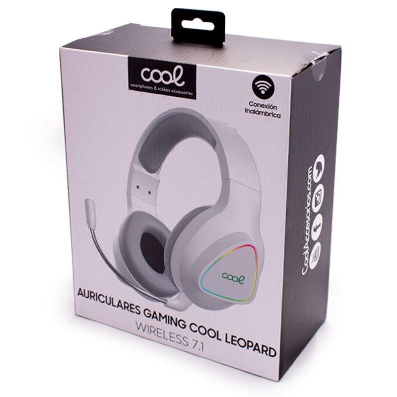 Auriculares Stereo PC / PS4 / PS5 Gaming Inalámbricos COOL Leopard 7.1 Blanco