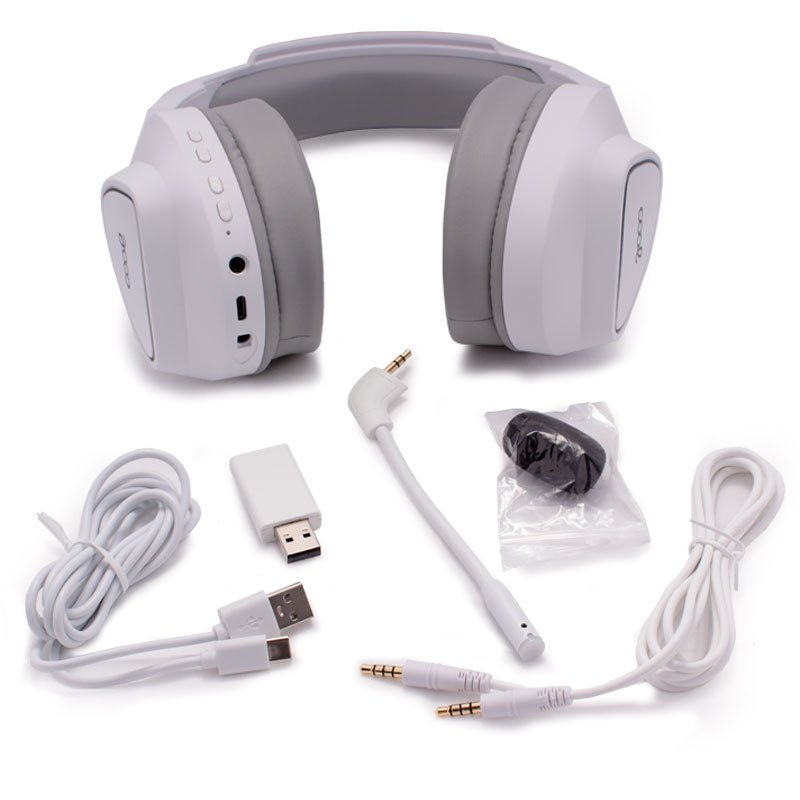 Auriculares Stereo PC / PS4 / PS5 Gaming Inalámbricos COOL Leopard 7.1 Blanco