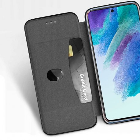 COOL Flip Cover per Samsung G990B Galaxy S21 FE Elegance Argento