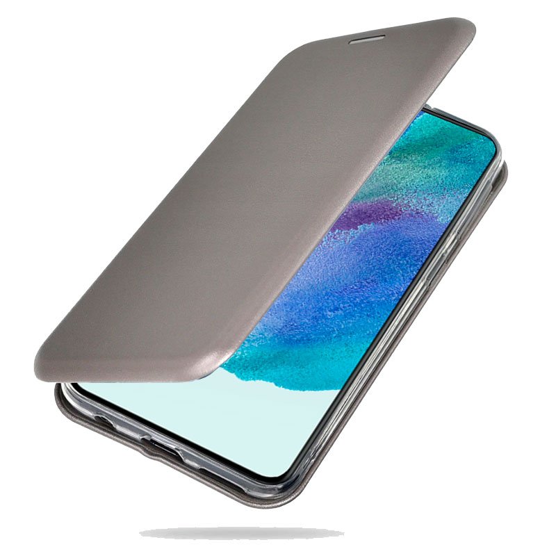 Funda COOL Flip Cover para Samsung G990B Galaxy S21 FE Elegance Plata