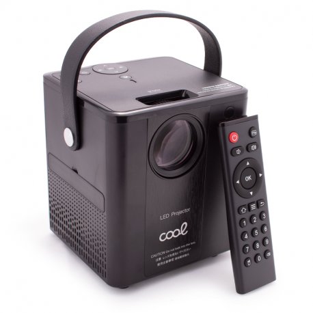 Compact Projector COOL Rainbow 3000 Lumens Integrated Speaker + HDMI/SD/USB + Wifi Mirror (Black)