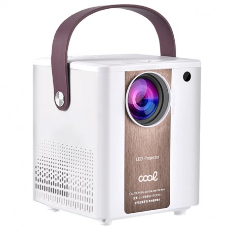 Compact Projector COOL Rainbow 3000 Lumens Integrated Speaker + HDMI/SD/USB + Wifi Mirror (White)