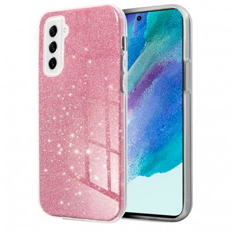 COOL Custodia per Samsung G990B Galaxy S21 FE Glitter Rosa
