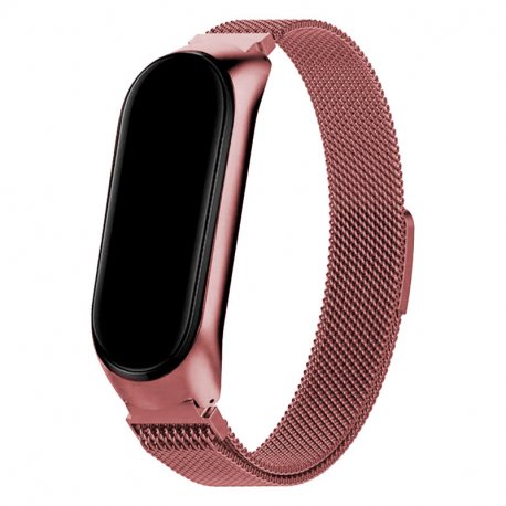 Correia legal para Xiaomi Mi Band 5 / Mi Band 6 / Amazfit Band 5 Metal Rose Gold