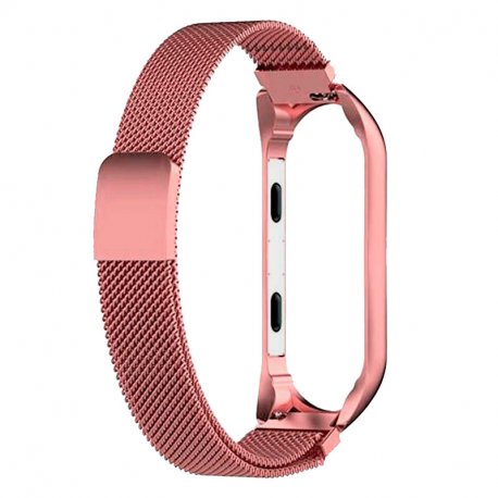 Cinturino COOL per Xiaomi Mi Band 5 / Mi Band 6 / Amazfit Band 5 Metal Rose Gold