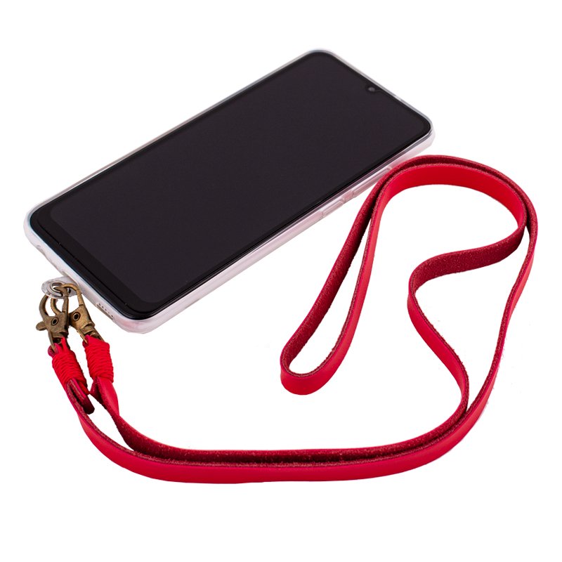 Cordn Colgante Polipiel COOL Universal con Tarjeta para Smartphone Rojo