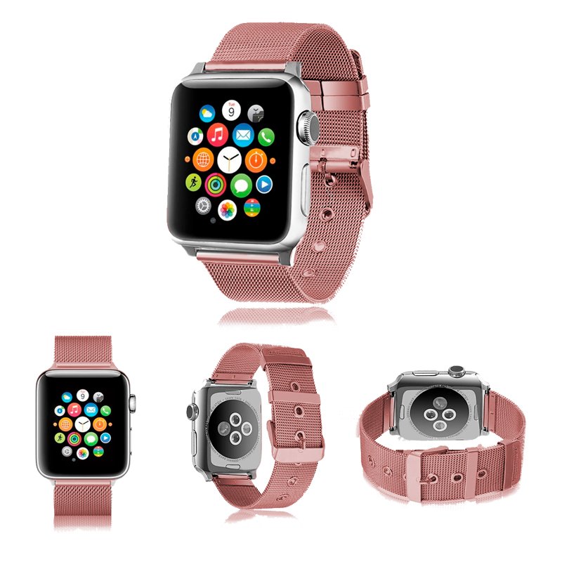 Correa COOL para Apple Watch Series 1 / 2 / 3 / 4 / 5 / 6 / 7 / 8 / 9 / SE (42 / 44 / 45 mm) Metal Rosa