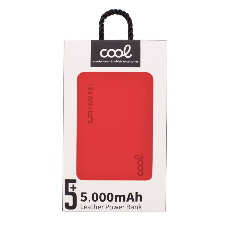 Bateria Externa Power Bank 5000 mAh COOL Leather Rojo