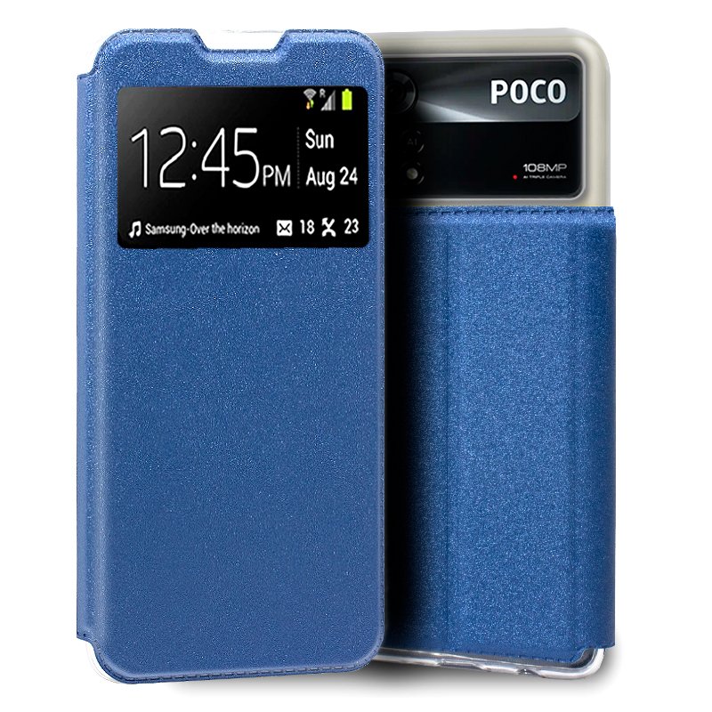 Funda COOL Flip Cover para Xiaomi Poco X4 Pro 5G Liso Azul