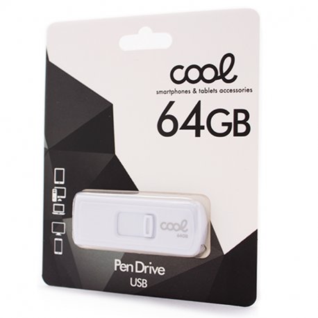 Pen Drive USB x64 GB 2.0 COOL Base Bianco