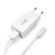 Caricabatterie Connettore di rete Type-C 2.1 Amp Universal COOL Kit 2 in 1 Bianco