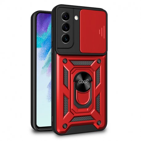 Capa COOL para Samsung G990B Galaxy S21 FE Hard Ring Vermelho
