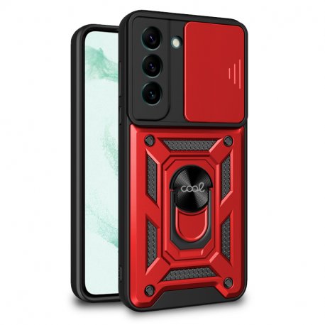Capa COOL para Samsung G990B Galaxy S21 FE Hard Ring Vermelho