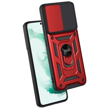 Capa COOL para Samsung G990B Galaxy S21 FE Hard Ring Vermelho