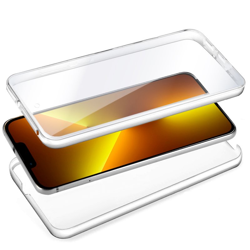 Funda COOL Silicona 3D para iPhone 13 Pro Max (Transparente Frontal + Trasera)