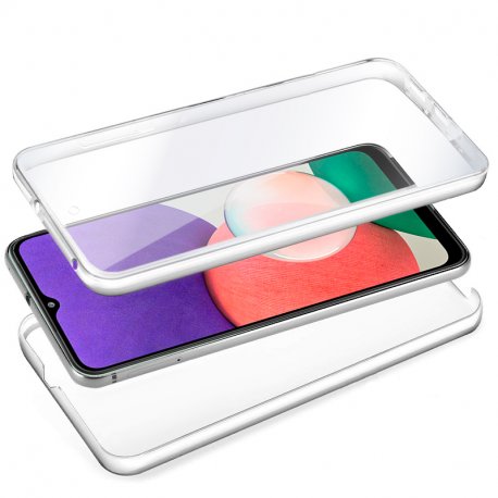 COOL Custodia in silicone 3D per Samsung A226 Galaxy A22 5G (anteriore + posteriore trasparente)