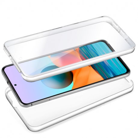 COOL Custodia in silicone 3D per Xiaomi Redmi Note 10 Pro (anteriore + posteriore trasparente)