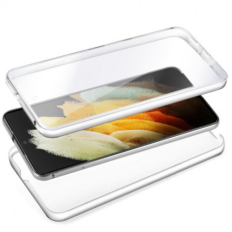COOL Custodia in silicone 3D per Samsung G998 Galaxy S21 Ultra (anteriore + posteriore trasparente)