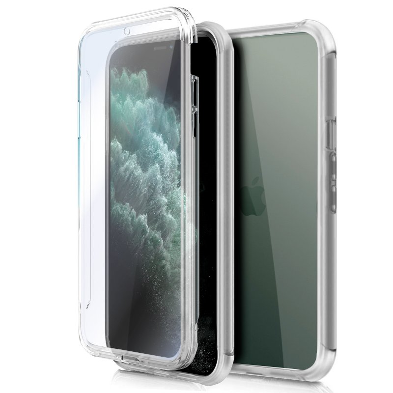 Funda COOL Silicona 3D para iPhone 11 Pro Max (Transparente Frontal + Trasera)
