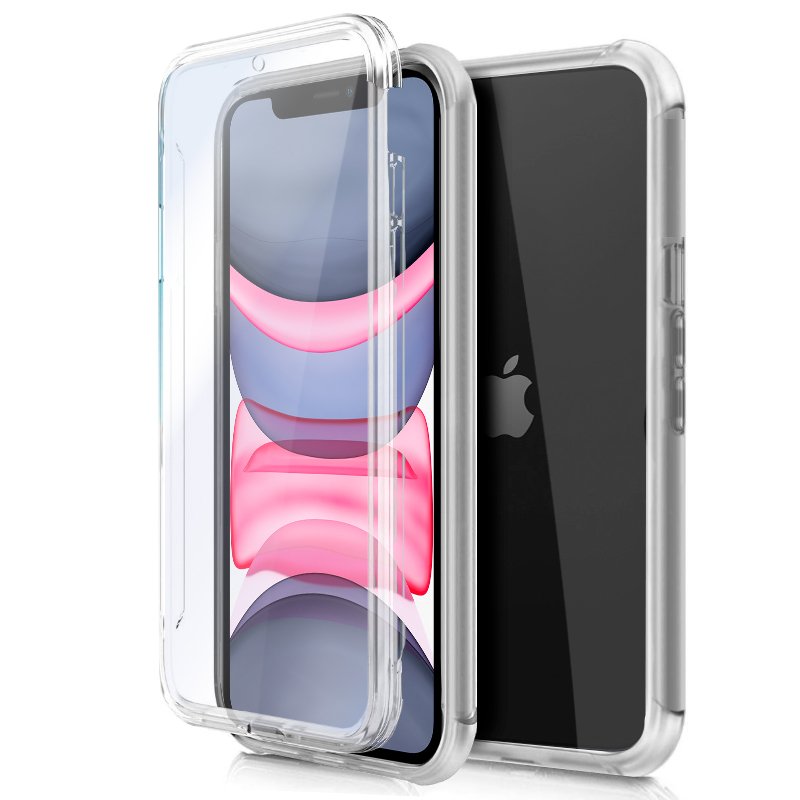 Funda COOL Silicona 3D para iPhone 11 (Transparente Frontal + Trasera)