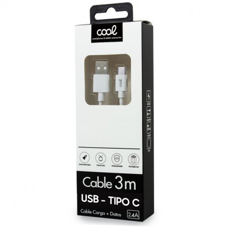 Cabo USB universal COOL compatível (Micro-Usb) 1,2 metros Branco 2,4 Amp
