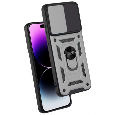Capa COOL para iPhone 14 Pro Max Hard Ring Prata