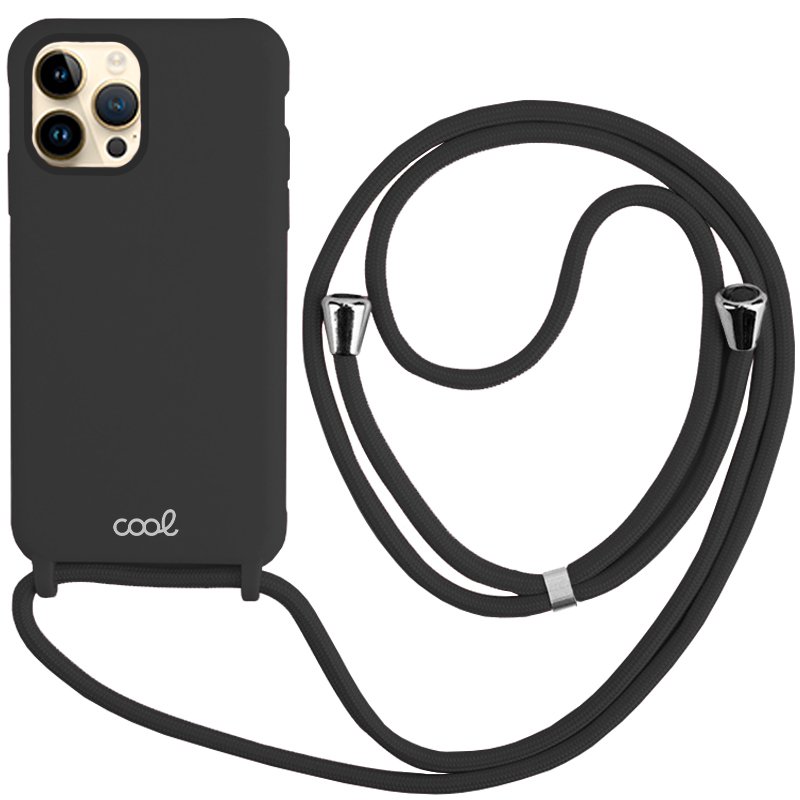 Carcasa COOL para iPhone 14 Pro Max Cordón Liso Negro