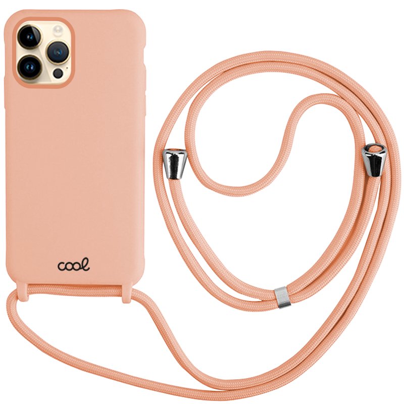 Carcasa COOL para iPhone 14 Pro Max Cordón Liso Rosa