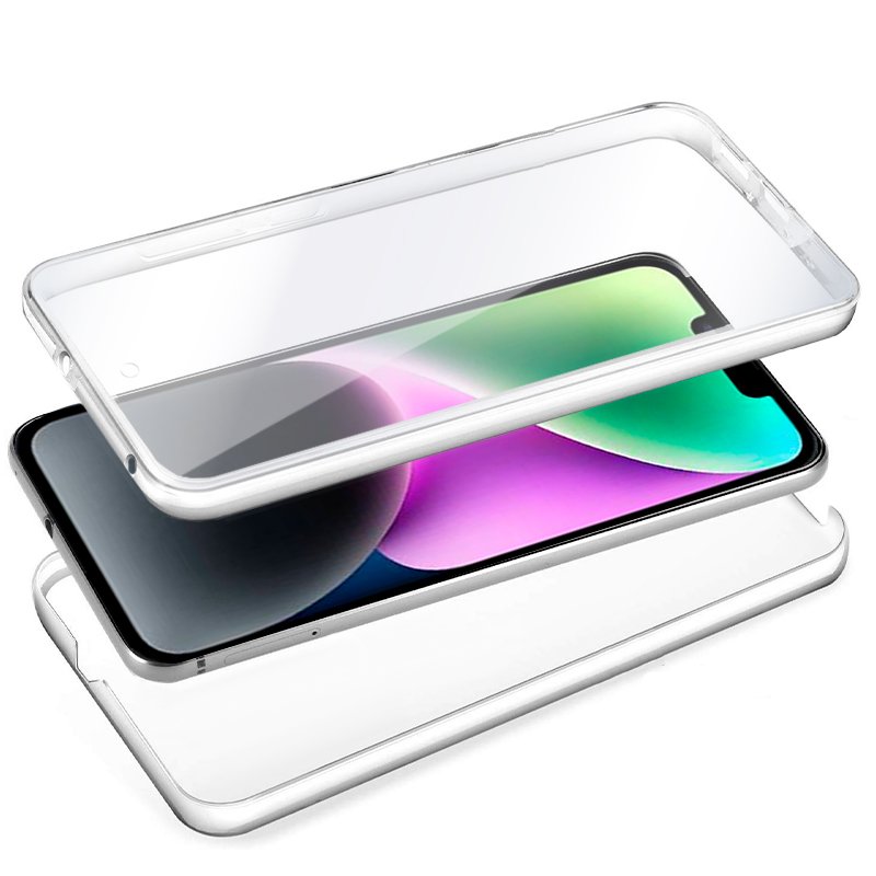 Funda COOL Silicona 3D para iPhone 14 (Transparente Frontal + Trasera)