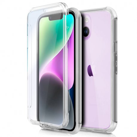 Capa COOL de Silicone 3D para iPhone 14 (frente e verso transparentes)