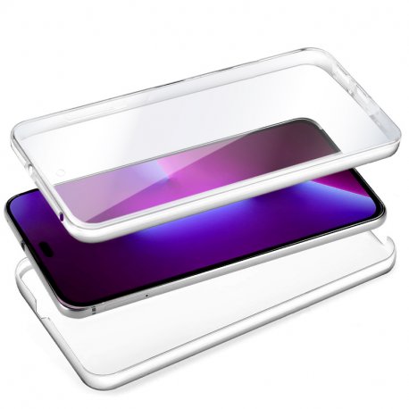 Capa COOL de Silicone 3D para iPhone 14 Pro (frente e verso transparentes)