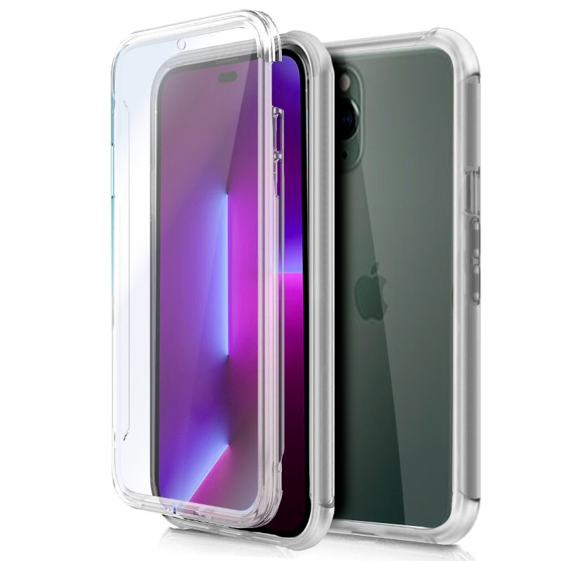 Funda COOL Silicona 3D para iPhone 14 Pro (Transparente Frontal + Trasera)