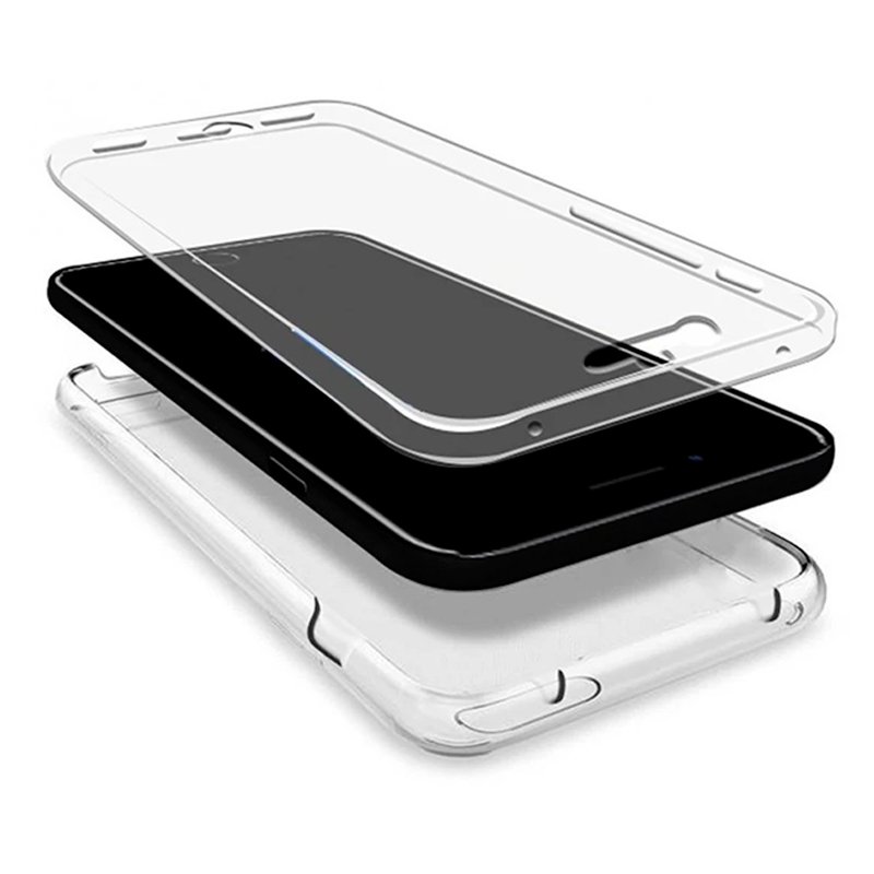 Funda COOL Silicona 3D para iPhone X / iPhone XS (Transparente Frontal + Trasera)