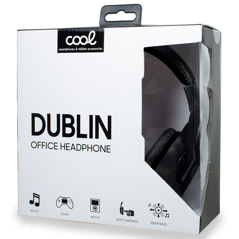 Auriculares Stereo Oficina COOL Dublin con micro Negro