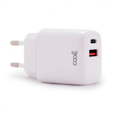 Universal Fast Charger (PD) Dual Type-C / USB COOL Network Charger (20W) White
