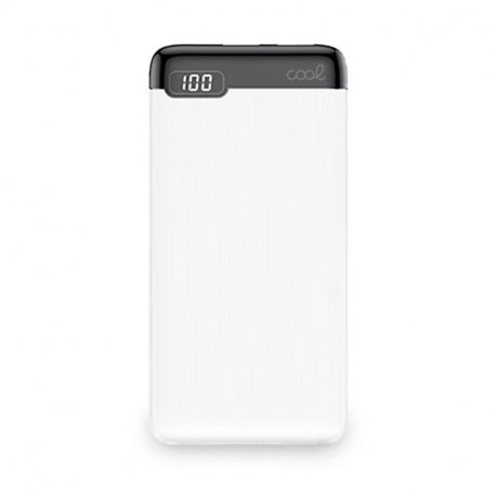 Banco de alimentação de bateria externa universal 10.000 mAh (2 x usb / 2.1A) COOL Slim Branco