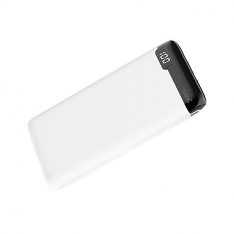 Banco de alimentação de bateria externa universal 10.000 mAh (2 x usb / 2.1A) COOL Slim Branco