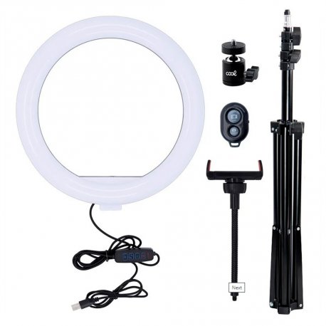 Supporto per treppiede (180 cm) Anello luminoso LED COOL + telecomando Bluetooth