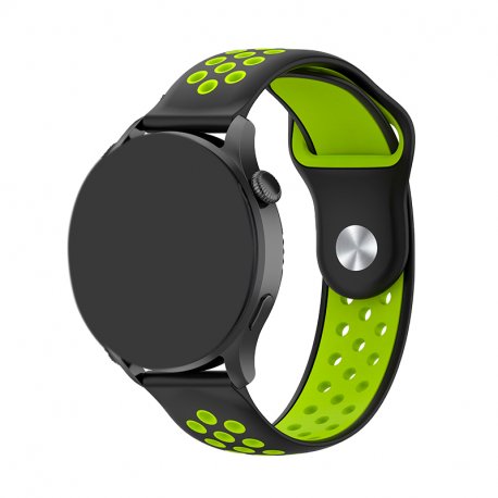 Universal Strap 22mm Amazfit GTR / Stratos / Huawei / Samsung / COOL Rubber Black-Green