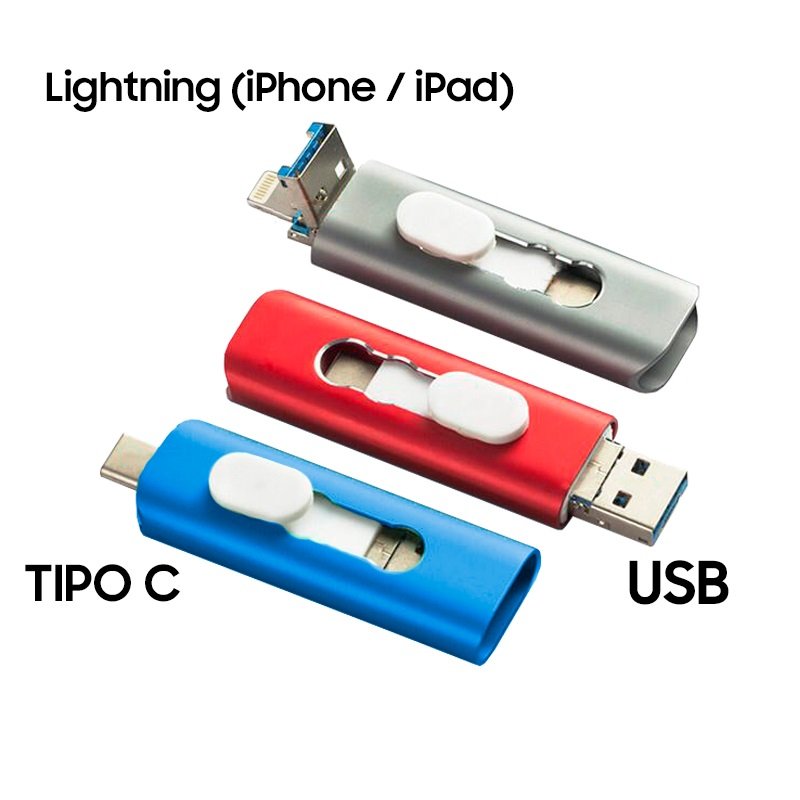 Usb iPhone Flash Drive 3 in 1 Lightning OTG Pen Drive USB Flash