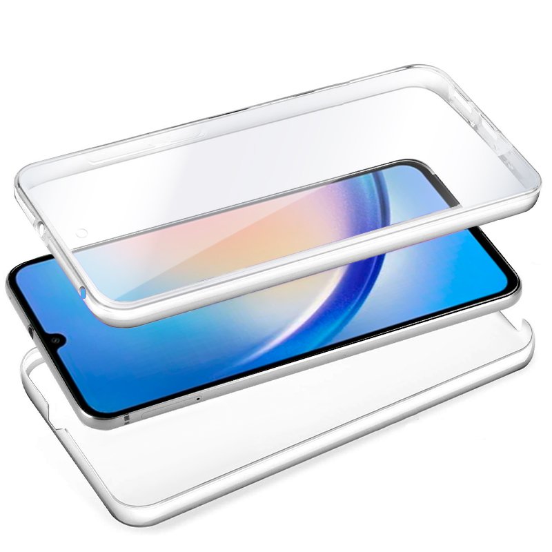 Funda COOL Silicona 3D para Samsung A346 Galaxy A34 5G (Transparente Frontal + Trasera)
