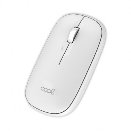 2 in 1 Wireless Silent Mouse (Bluetooth + USB Adapt.) COOL Slim White