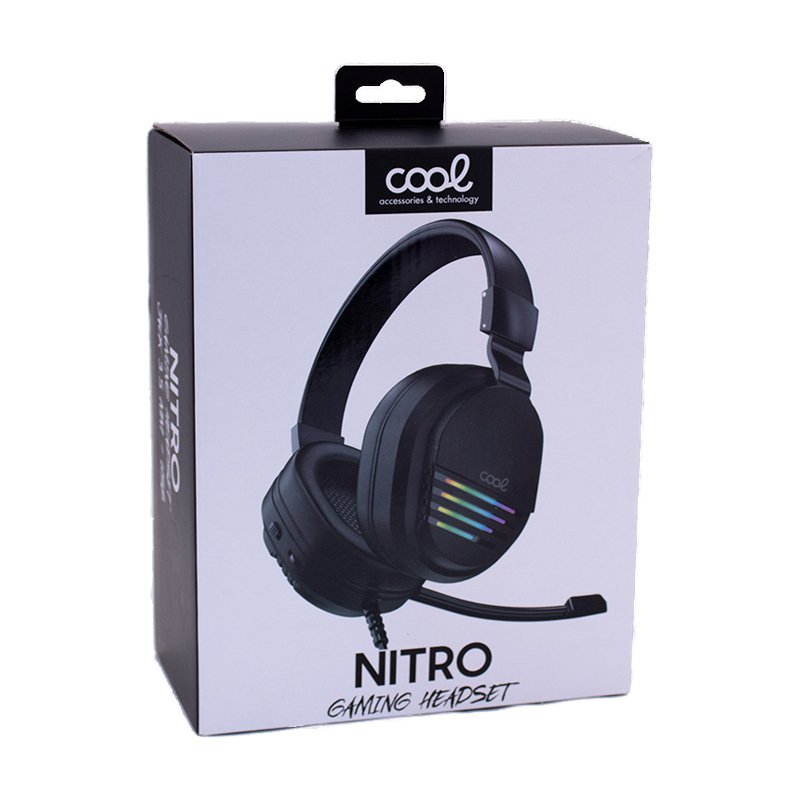 Auriculares Stereo PC / PS4 / PS5 / Xbox Gaming COOL Nitro Iluminacin + Adapt. Audio
