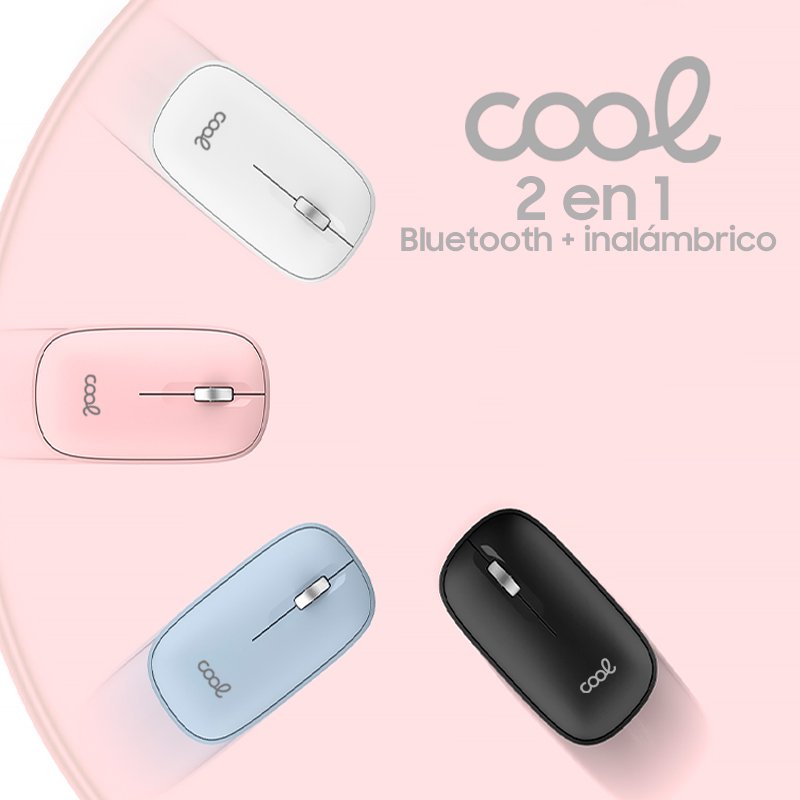 Ratn Inalmbrico COOL Slim Silencioso 2 en 1 (Bluetooth + Adap. USB) Celeste