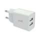 Universal Network Charger 2 x USB Input COOL 2.4 Amps White